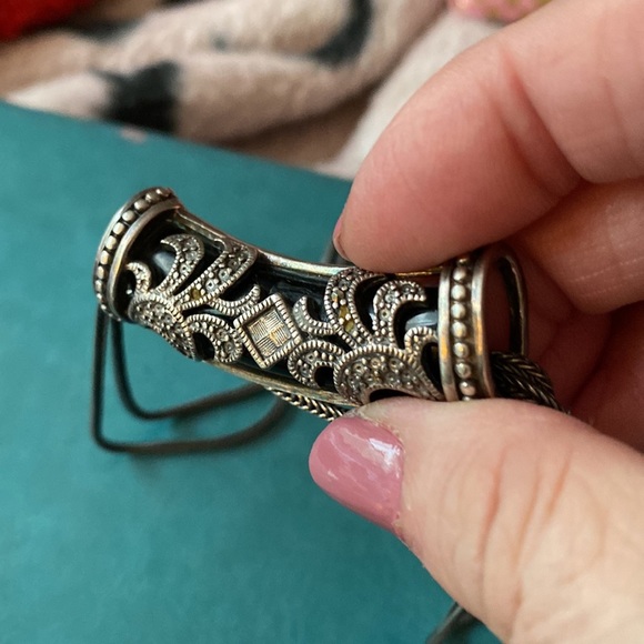 Necklace in black & silver with toggle - Picture 7 of 7